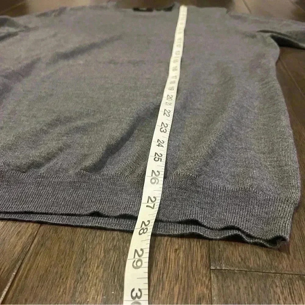 BOSS Hugo Boss Sweater Mens XL Charcoal Grey Excellent Extrafine Merino Slim Fit